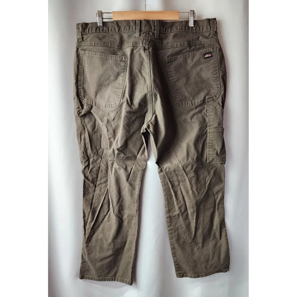 Mens Y2K Dickies Tan Khaki Brown Canvas Carpenter Work Pants Size 40x30 - Picture 6 of 16